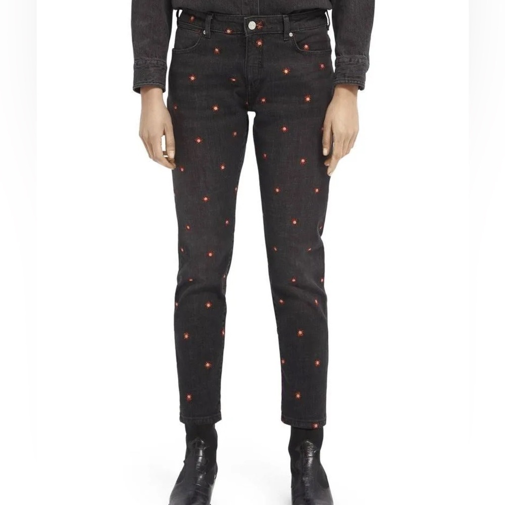 Scotch & Soda Black Jeans with Sun embroidered Details size 25/32